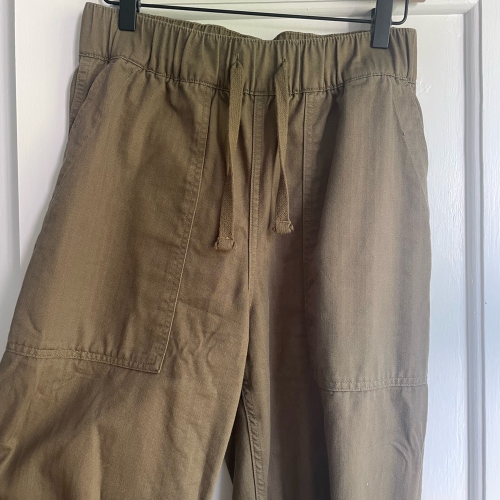 Buck Mason Green cotton Wide Leg Pants with Relaxed Fit